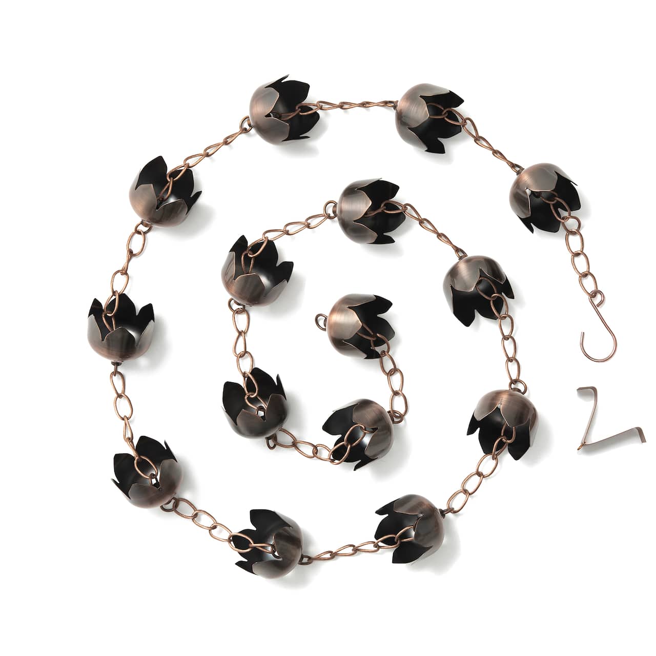 Glitzhome® 8.5ft. Faux Copper Lotus Shaped Rain Chain